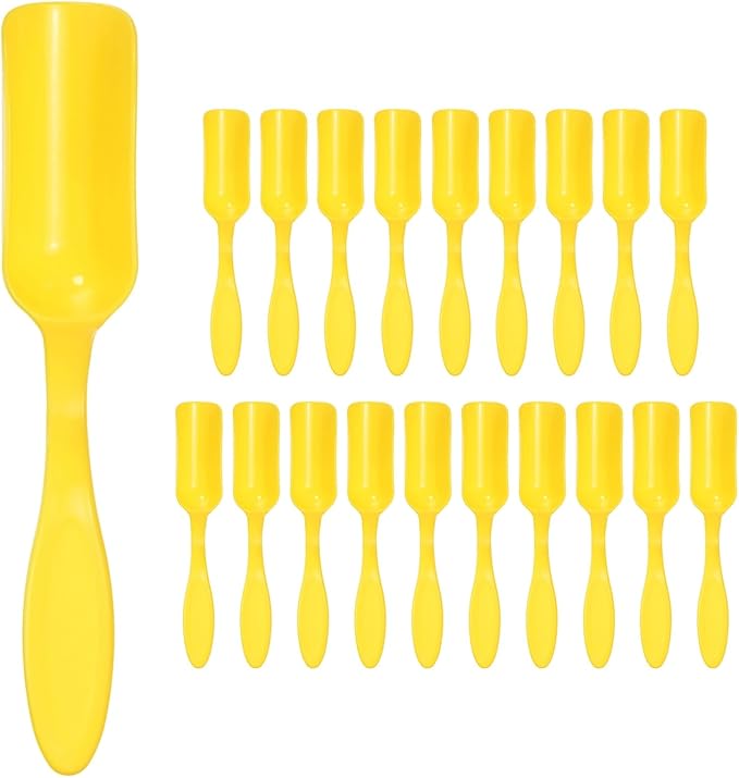 M METERXITY 20-Pack Mini Gardening Shovel Spoons, Plastic Garden Soil Scoops for Cultivation Digging Transplanting/Flower Planting/Plant Succulent, Colorful Small Gardening Tools [Yellow]
