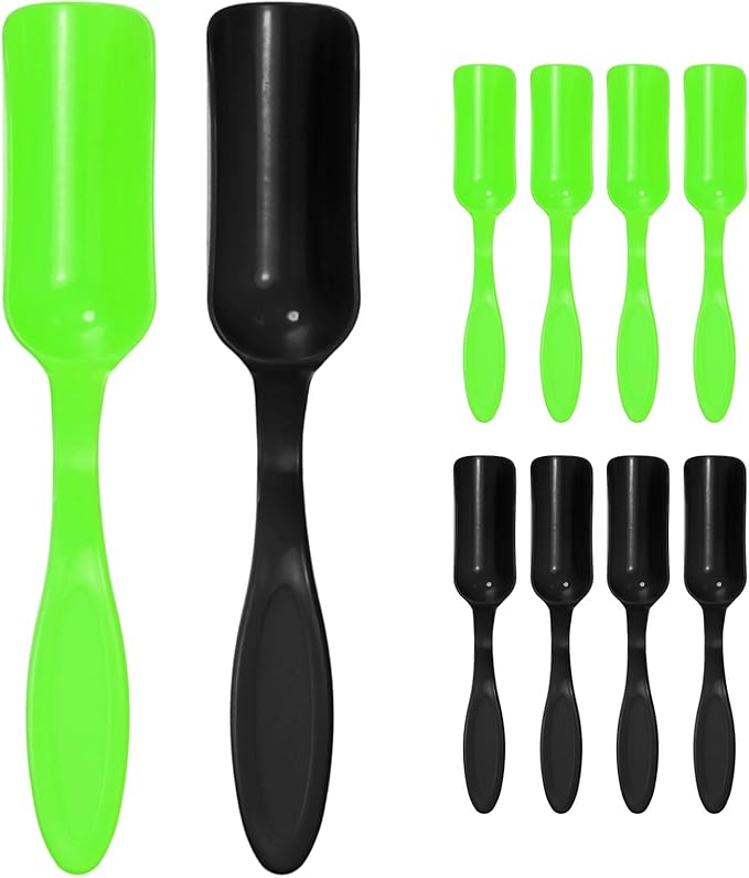 M METERXITY 10-Pack Mini Gardening Shovel Spoon, Plastic Garden Soil Scoops for Cultivation Digging Transplanting/Flower Planting/Plant Succulent, Colorful Small Gardening Tools [Black, Green]