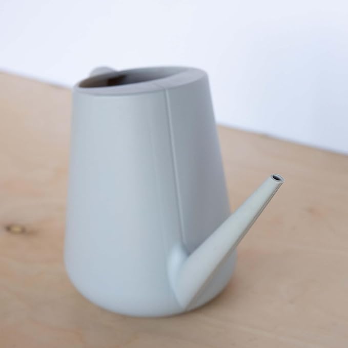 Bloem Fern Cement Gray 1.5 Liter Modern Resin Watering Can for Indoor and Outdoor Use