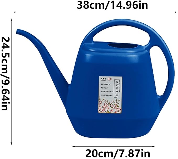 1 Gallon Long Spout Plastic Watering Can with Handle Lightweight Large Watering Can for Garden Flower House Office Indoor Plants Succulent Bonsai