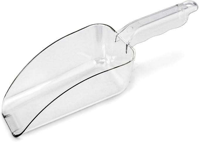 New Star Foodservice Commercial Grade Polycarbonate Plastic Utility Ice Scoop, Clear, 24 Ounce