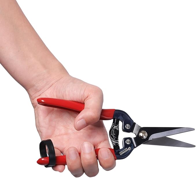 Gardeness SK5 High Carbon Steel Floral Scissors, 6mm Cutting Capacity Ultra Sharp Serrated Blade, Lightweight Effort-Saving Garden Snips & Flower Clippers for Stems, Bonsai and Fruit Picking