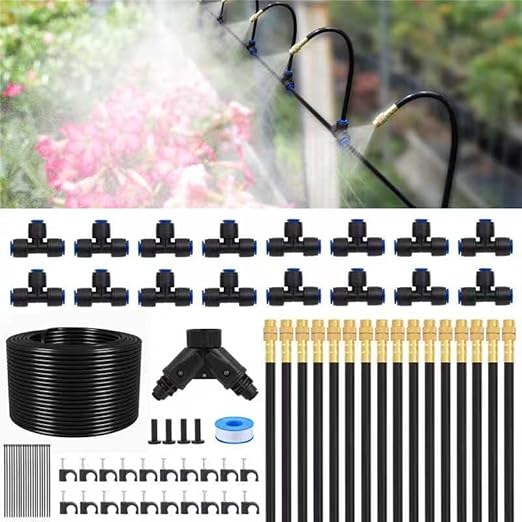 Drip Irrigation System 2026-Upgrade with 16pcs 360° Adjustable Copper Nozzles, 120ft Drip Irrigation Kit Garden Automatic Watering System for Greenhouse, Outdoor Plants, Raised Bed, Potted Plant, Lawn