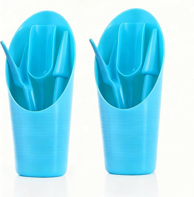 8pcs Potting Soil Scoop for Indoor Plants, Garden Tiny Plant Shovel Hand Tools Transplanting Succulent Cultivation Digging Bonsai Soil Scoops Kits,2 Sets Blue