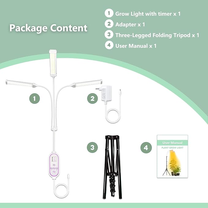 LED Grow Lights for Indoor Plants Full Spectrum, LED Plant Light with Stand (270 LEDs Stand)