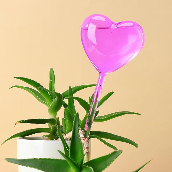 2Pcs Plant Glass Watering Globes Globes Heart Shape Bulbs Devices Bulbs Indoor Care