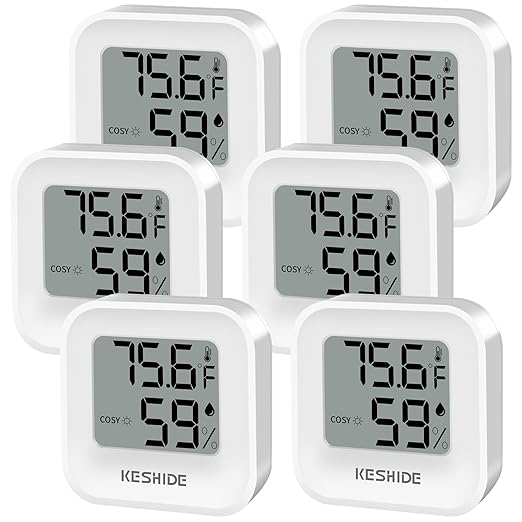 Digital Hygrometer Thermometer for Room Temperature Humidity Meter Indoor Thermometer Accuracy Calibration LCD Temperature Sensor, Bedroom, Baby Room, Office, Greenhouse, Cellar
