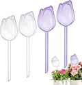 M METERXITY 4-Pack Plant Watering Globes, 9.4 Inch Plastic Self Watering Planter Insert for Indoor/Outdoor Plants, Self Water Devices [Transparent/Purple]