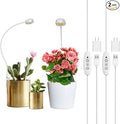 SANSI Grow Lights for Indoor Plants, LED Pot Clip Plant Light for Growing, 4000K Full Spectrum Plant Growing Lamp with 4-Level Dimmable, Auto On Off Timing 3 6 12 Hrs for Small Plants, White 5V 2-Pack