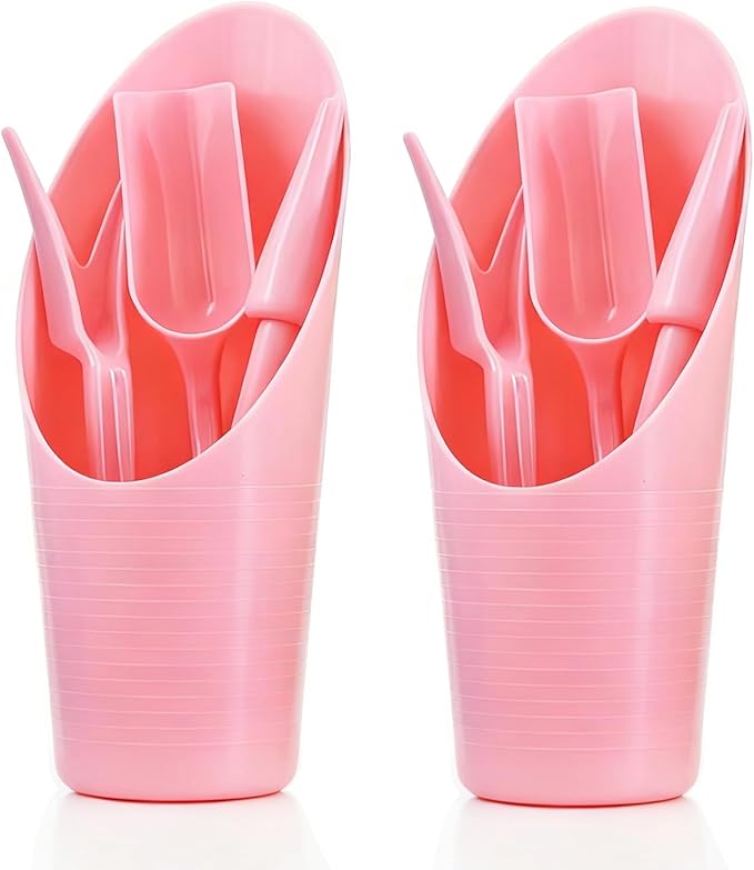 8pcs Potting Soil Scoop for Indoor Plants, Garden Tiny Plant Shovel Hand Tools Transplanting Succulent Cultivation Digging Bonsai Soil Scoops Kits,2Sets Pink
