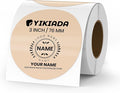 Khaki Circle Thermal Labels Vinyl 3 Inch Self-Adhesive Round Stickers Roll Waterproof Printer Decals Name Tag for QR Code DIY Office Address 500 PCS