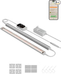GLOWRIUM Smart Grow Lights for Indoor Plants with APP, Full Spectrum Grow Lights for Seed Starting, G6 Plant Light Strip with auto Timer, 3 Angle dimming Levels for Plant Shelf, 2-Pack (Silver, 16W)