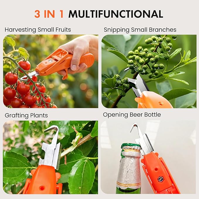 Mini Pruner Pro - 1cm/0.4 inch Precision Pruning & Fruit-Picking Snips with Protective Flip Cover