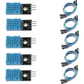 HiLetgo 5pcs DHT11 Temperature Humidity Sensor Module Digital Temperature Humidity Sensor 3.3V-5V Humidity Measure Range 20%-95% Temperature Measure Range 0-50℃ Celsius with Wires