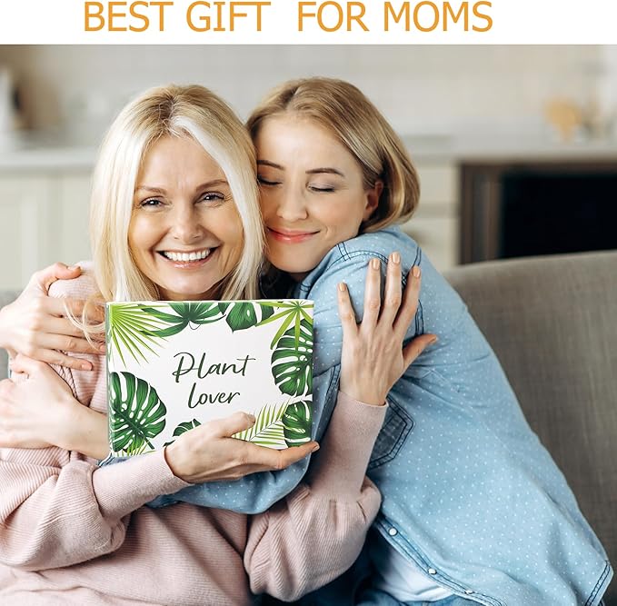 Pickmesh Plant Lover Gift Set for Women, 8 Pcs for Mom, Gardening Gifts for Mom Grandma, Includes Tote Bag, Mug, Notebook, Socks, Keychain & More, Birthday Gift for Women Plant Lover