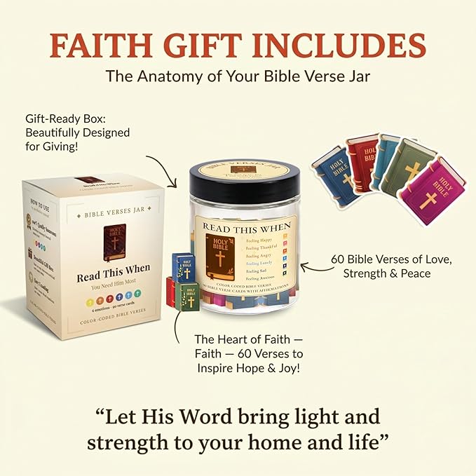 Bible Verse Jar, 90 Bible Verse Cards With NFC Bible Verse Bracelets, Scripture Bracelets, Read Me When Bible Verses Jar, Prayer Religious Catholic Christmas Christian Gifts For Women, Men