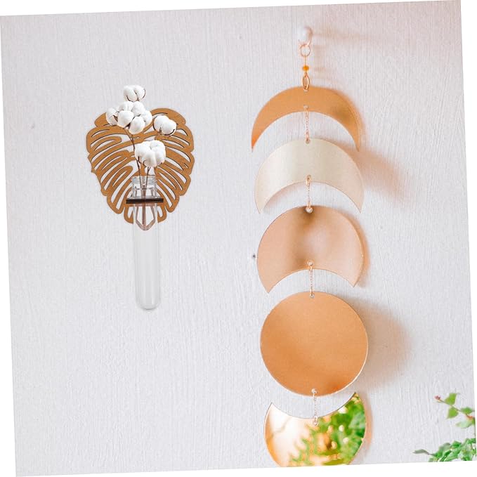 GLEAVI Rustic Wooden Shelf Plant Propagation Station Wall Hanging Planter Tube Holder