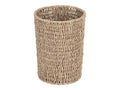 StorageWorks Wicker Waste Basket, Small Trash Can with Handwoven Seagrass, Wicker Garbage Can for Bedroom, Bathroom, 1 Pack