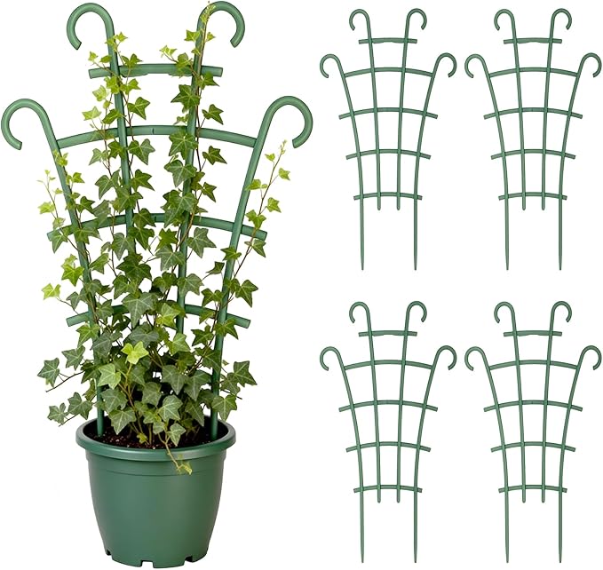 4PCS Indoor Small Trellis,Stackable Plant Trellis for Indoor Climbing Plants,Small Plant Climbing Trellis for Potted Plants Plastic Climbing,Potted Plant Trellis for Houseplants