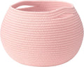 Goodpick Baby Basket for Nursery, Woven Basket for Home Décor, Gift Baskets Empty for Baby Shower Diaper Caddy, Decorative Toy Storage Basket, Pink, 10"D x 8.3"H