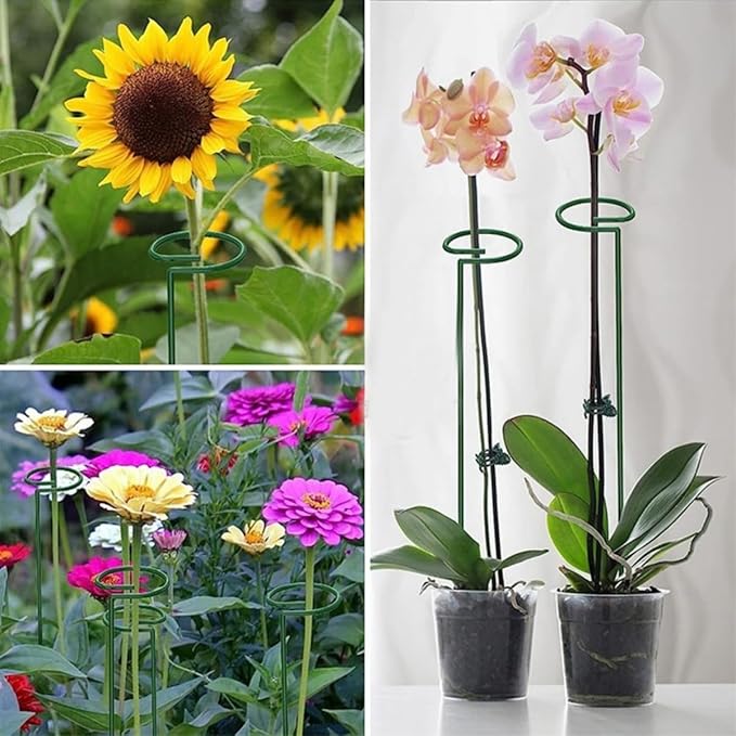 12 Pack Plant Support Stakes, 22 Inch Tall Metal Plant Stakes, Garden Plant Support Stake for Outdoor Indoor Plants, Flower Stake for Lilies, Dahlias, Sunflowers, Tomato, Amaryllis, Peony, Orchid