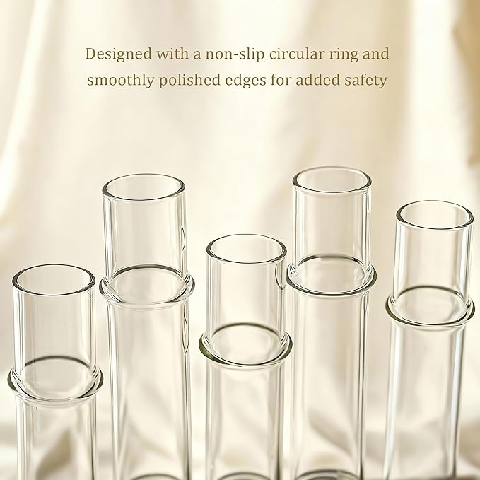 Plant Propagation Station with Wooden Stand, Glass Propagation Vase for Plants, Plant Terrarium Birthday Gifts for Women Mom Plants Lovers, Home Office Garden Decor, 5 Glass Tubes