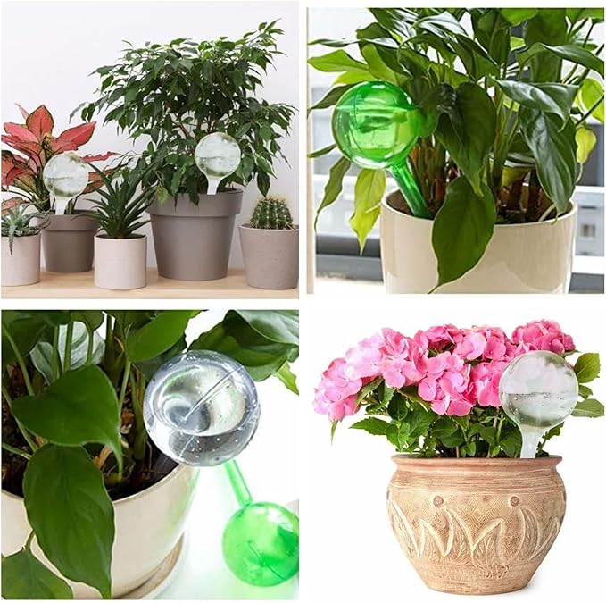 Plant Watering Globes, Self Watering Bulbs for Indoor & Outdoor Plants, Plastic Self-Watering Balls Irrigation Device Automatic Water System (Clear, Small 10 Pack)
