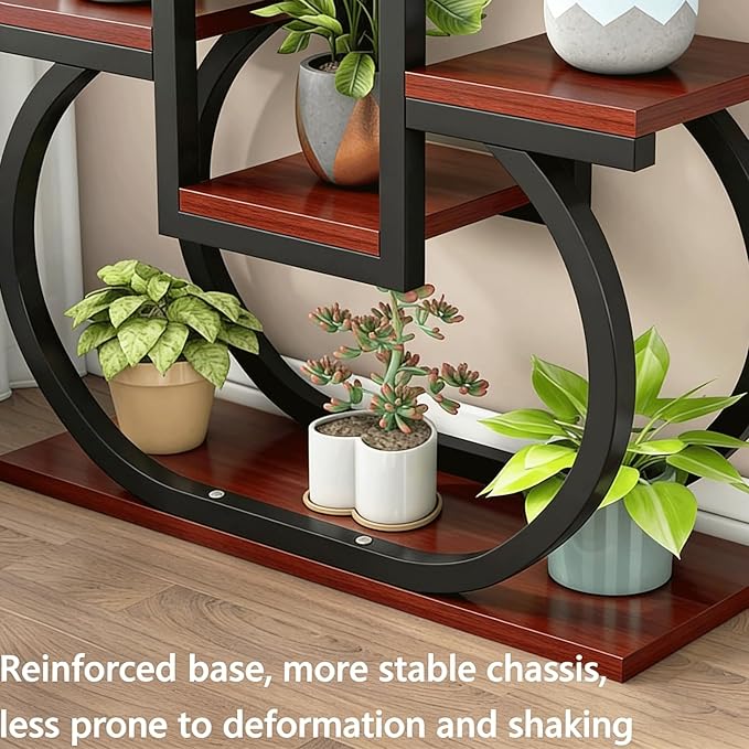 4 Tier Plant Stand Indoor, Multi Layered Iron Flower Pot Racks For Plants Multiple, Large Metal Tall Curved Oval Plant Shelf, Multiple Organizer For Garden Patio Lawn Balcony Office
