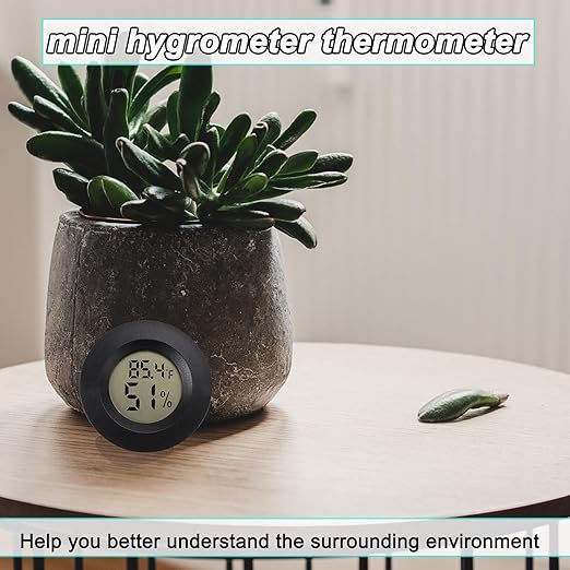 Mini Hygrometer Digital Thermometer Humidity Meter 2 Pack Hygrometer Thermometers Indoor/Outdoor Humidity Monitor Reptile Thermometer for Greenhouse Garden Cellar Fahrenheit(℉)/ Celsius(℃)
