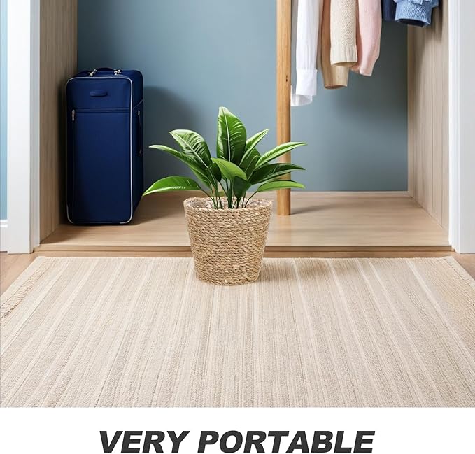 Abaodam 2pcs Woven Straw Plant Pot Baskets for Indoor Outdoor Gardening, 22x21x15cm Seagrass Planters with Natural Rattan Fiber, Rustic Flower Containers for Home Decor and Nursery Storage