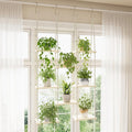 Window Plant Shelves, 8 Tier Window Sill Shelf for Plants, Macrame Hanging Plant Stand Indoor, Plant Hanger Floating Shelves, Window Plants Holder Boho Decor Living Room Bedroom Wall Decor