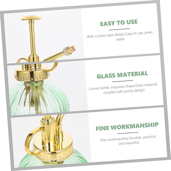 Vintage Glass Plant Mister Spray Bottle 350ml Capacity for Indoor and Garden Use Elegant Watering Pot Fine Mist Nozzle for Succulent and Houseplant Care