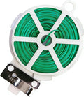 Plant Ties 98 Feet Green Garden Twist Ties with Built-in Cutter Plant Garden Twine Wire for Gardening Climbing Plants Support Indoor Outdoor Office Home Cable Organization Rustproof Flexible Reusable