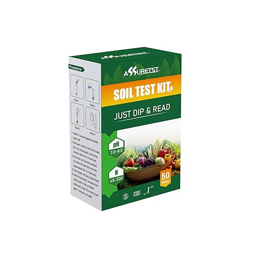 Soil pH Test Kit, 2-in-1 pH & Nitrogen Soil Test Strips, 50 Count Accurate Soil Tester for Garden, Lawn, Vegetable Gardening, Indoor & Outdoor Plants, pH 3-8 Range