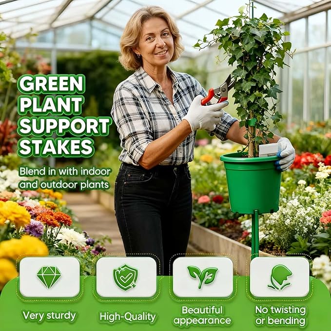 10 Pack Stackable Monstera Plant Support, Garden Plant Support Stakes for Indoor Outdoor Plants, Climbing Plant Support Structures Plant Holder Stick Moss Pole for Support Tall Potted Plants