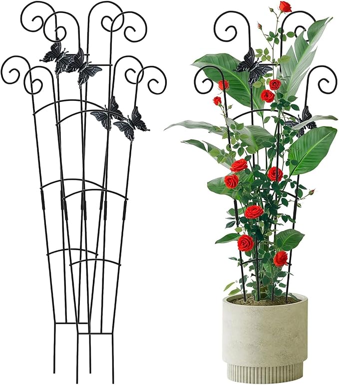 Metal Garden Stake for Potted Climbing Houseplants Supported Indoor Outdoor Metal Plant Indoor Stackable Plant Houseplant Small Supported for Potted