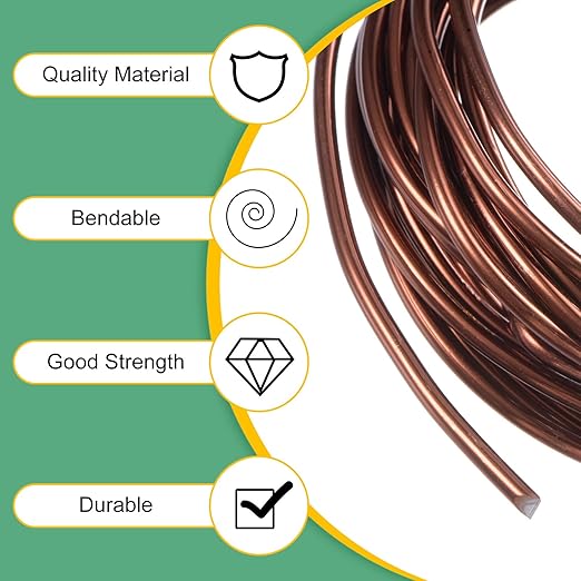 M METERXITY 3mm Bonsai Training Wire, 16.4 Feet Total Anodized Aluminum Bonsai Wires for Bonsai Tree Shaping/Branches Fixing/Trunk Holding/DIY Crafting [Bronze]