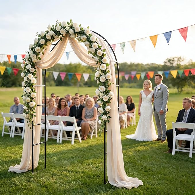 Thorise 7.9 Ft H x 4.6 Ft W Metal Pergola Arbor,Assemble Freely 2 Sizes,for Various Climbing Plant Wedding Garden Arch Bridal Party Decoration Wide Arbor, 1 Pack