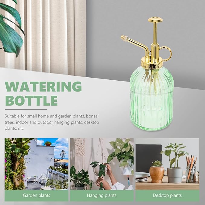 Yardwe Retro Glass Plant Mister 12Oz Spray Bottle Vintage Indoor Outdoor Watering can for Succulent Bonsai Plants Garden Use