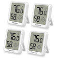 Geevon 4 Pack Mini Digital Hygrometer Gauge Indoor Thermometer – LCD Monitor Temperature with Comfort Index,Outdoor Humidity Meter for Home House Office Garden and Cellar