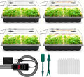 Seed Starter Tray with Grow Light, 192-Cell Seed Starter Kit, Seedling Starter Trays with Humidity Domes, Automatic Timer, Adjustable Light Indoor Gardening Plant Germination Trays
