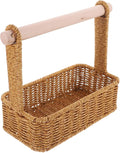 Alipis Wicker Storage Baskets Wicker Planter Basket Seagrass Baskets Basket with Handle Tissue Baskets Candy Storage Bins Bread Shopping Imitation Rattan Napkin Holder