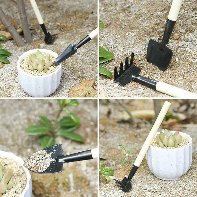 SONGZIMING 15 Pcs Succulent Plant Tools Set, Mini Garden Planting Watering Tool Kit for Succulent Miniature Gardening Plant Care