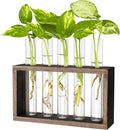 Propagation Station, Plants Terrarium, Plants Lover Gifts for Women,Plant Cutting Holder Home décor,Gifts for Women,House Warming New Home-5 Tubes-Brown