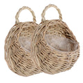 2Pcs Woven Hanging Basket Set Decorative Wall Hanging Planters for Home and Garden Vintage Style Storage Baskets Rustic Design