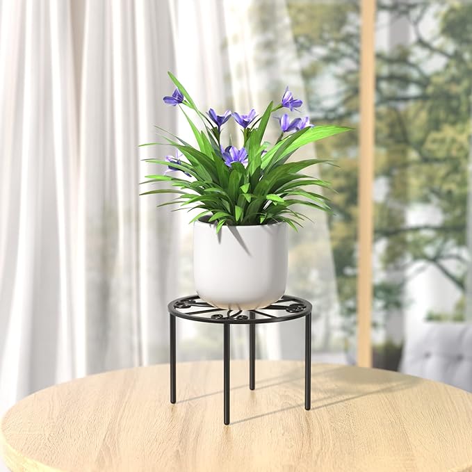bussdis Plant Stand 1 PCS-10.2 IN Flower Pot Stand Plant Rack for Indoor and Outdoor Courtyard Gardens Black