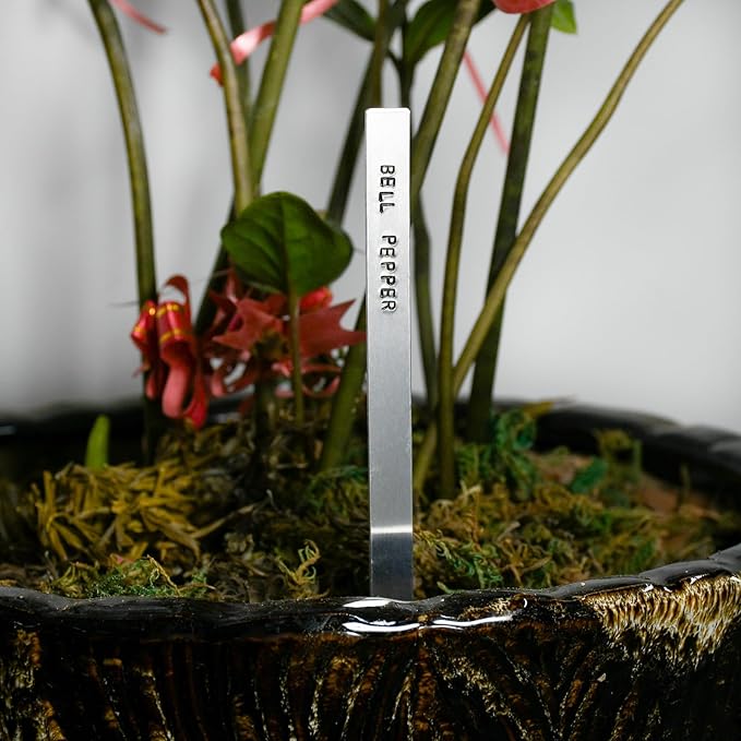 ABBECIAO 3/8" x 6" Aluminum Plant Markers Garden Labels Flower Stakes 14ga. Thick with Deburred Edges for Metal Stamping and Engraving. Pack of 25