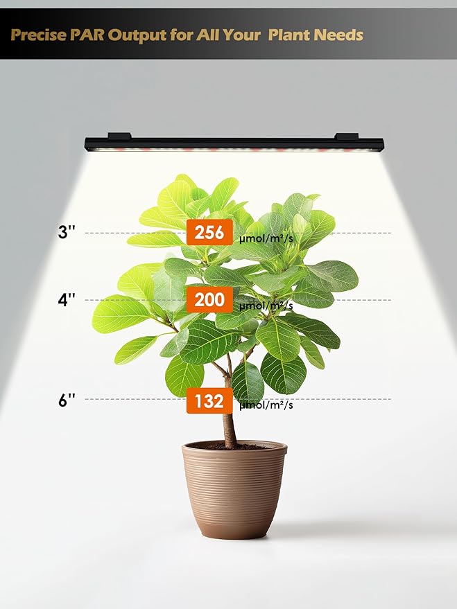 T5 Smart Grow Light for Indoor Plants,3500K Full Spectrum LED Plant Light Strips with 3/9/12H Auto Timer,Stepless Dimming,Modular Design，Plug and Play (Black, 6 Pack)