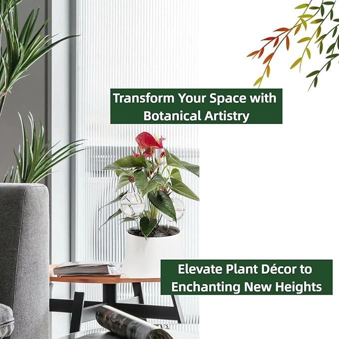 2 Pcs Iridescent Rainbow Glass Plant Watering Globes, Self-Watering System for Indoor & Outdoor Plants, Automatic Plant Waterer Bulbs with Planter Insert, Vacation Plant Care Device
