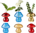 Mushroom Vases, Set of 6 Colored Plant Propagation Station, Mushroom Propagation Vase, Mini Terrarium for Plants, Cute Glass Hydroponic Vase for Flowers, Gifts for Women, Plant Lover(6)